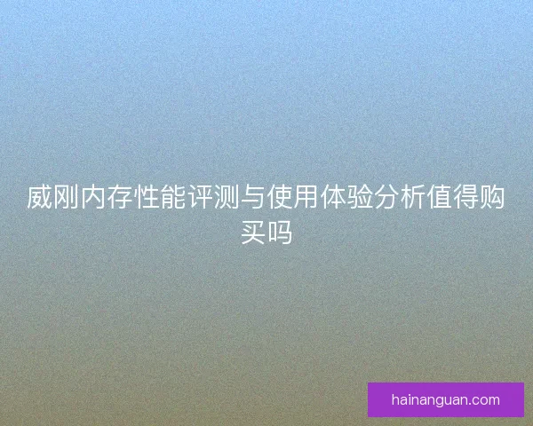 威刚内存性能评测与使用体验分析值得购买吗